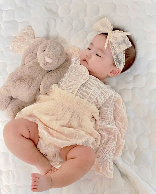 現貨) 𝚑𝚊𝚗𝚍𝚖𝚊𝚍𝚎 ✿ Grace Baby Hairband (42cm)