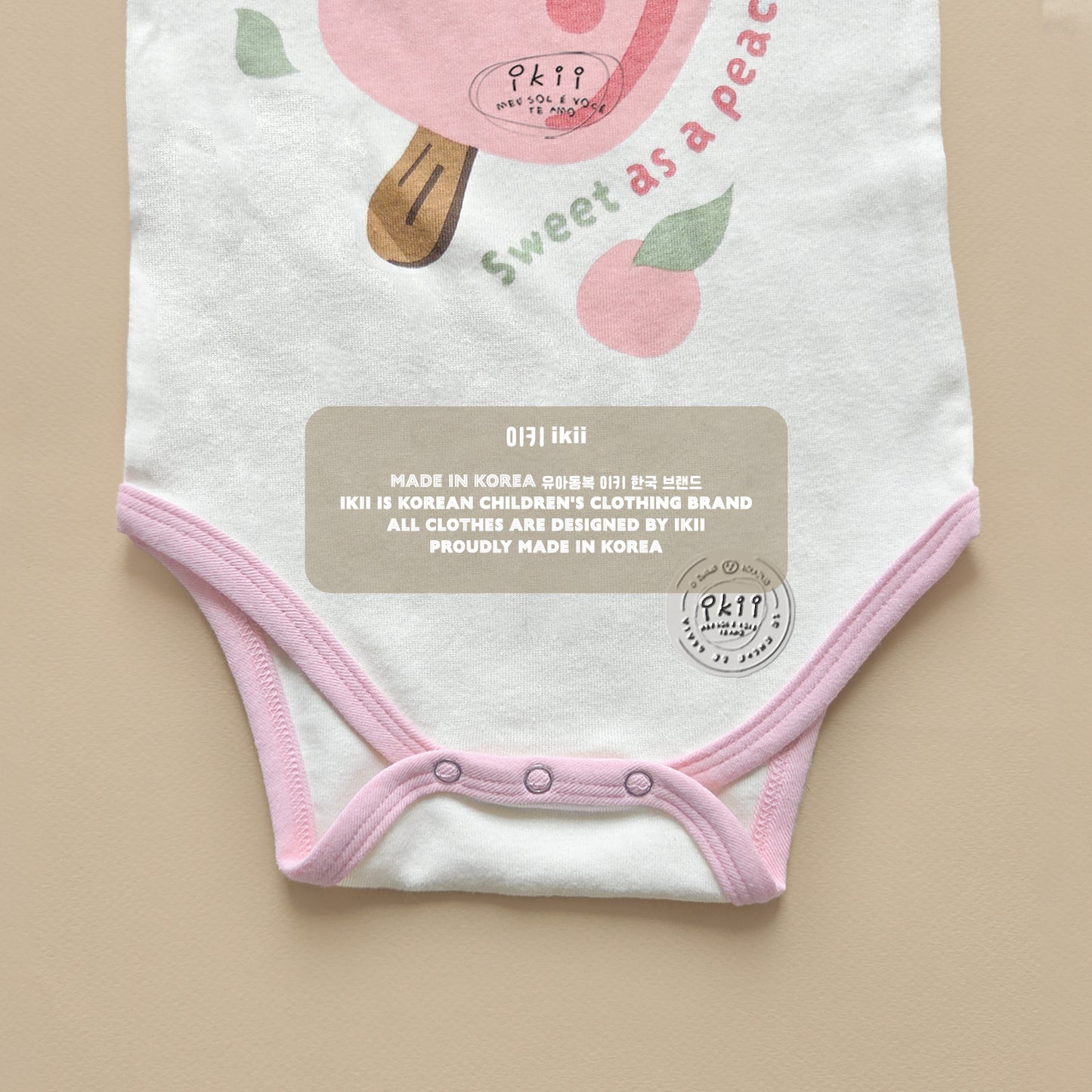 現貨) Peach Lollipop 包屁衣連可愛帽帽套裝