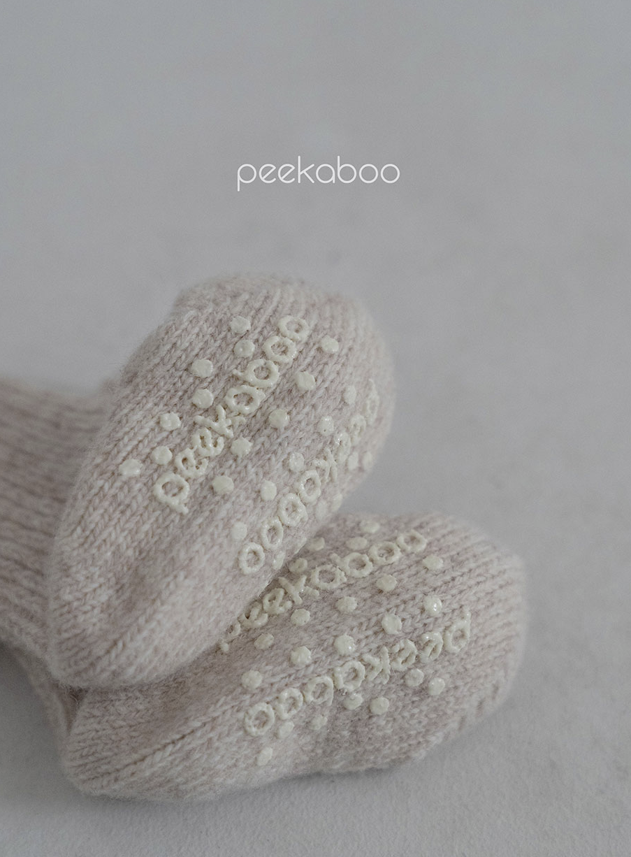 Preorder) Peekaboo Ribbed wool socks