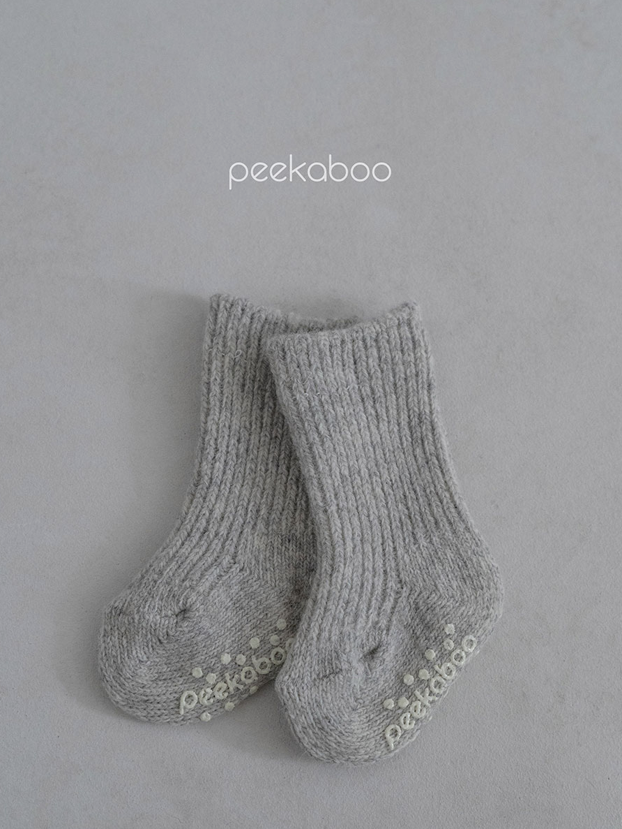 Preorder) Peekaboo Ribbed wool socks