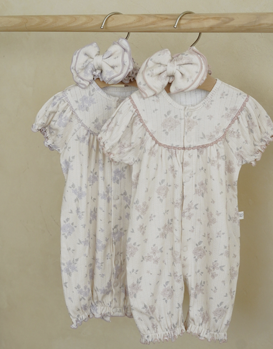 Preorder) Peekaboo Newborn Blooming Two way suit set