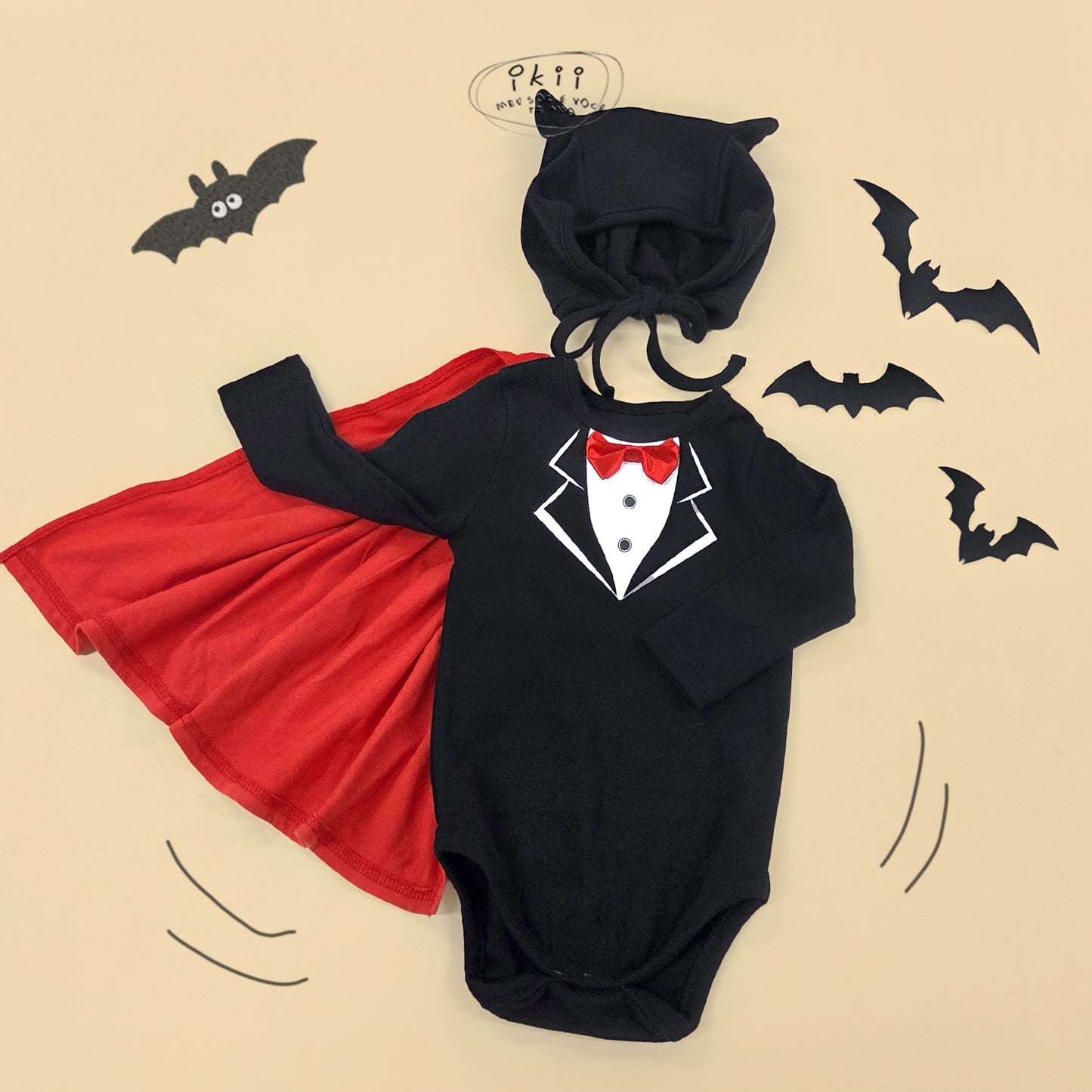 預訂中) Halloween 2025新款 德古拉兩件套 (連身衣+帽子)