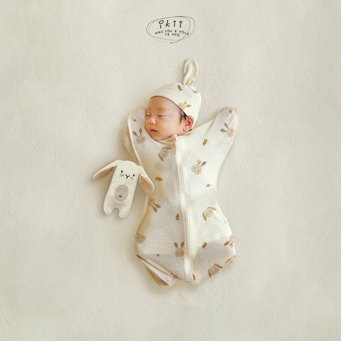 補貨中) Mash Organic Swaddle + Hat + Rattle (GIFT SET) 睡袋連帽+迷你搖鈴套裝