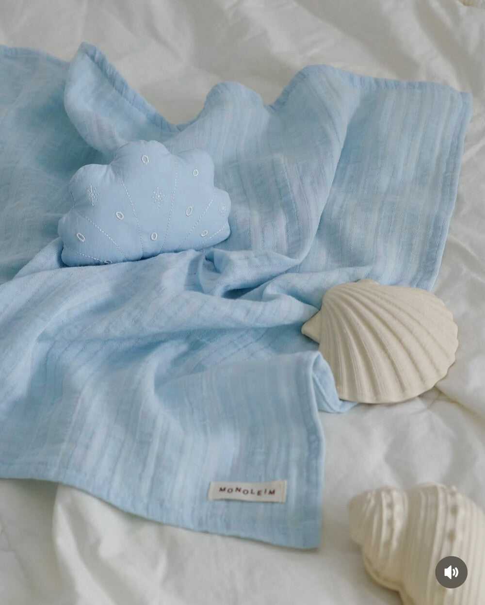 MONOLEIM 柔軟親膚貝殼擁抱安撫巾 Cuddle Blanket-Seashell