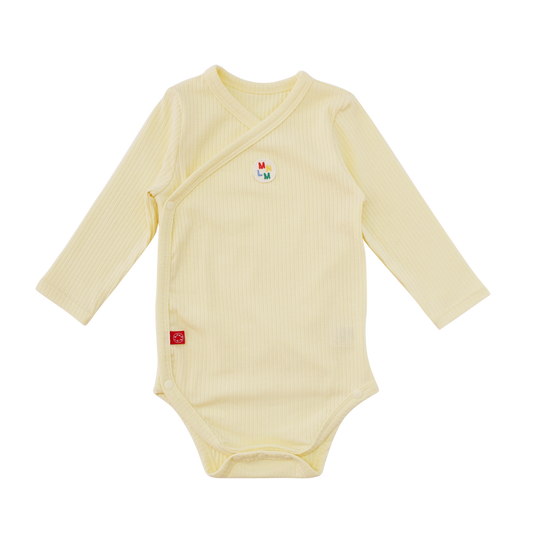 MONOLEIM 超柔軟親膚莫代爾包屁衣 - 黃(含皇冠帽)(6個月前)