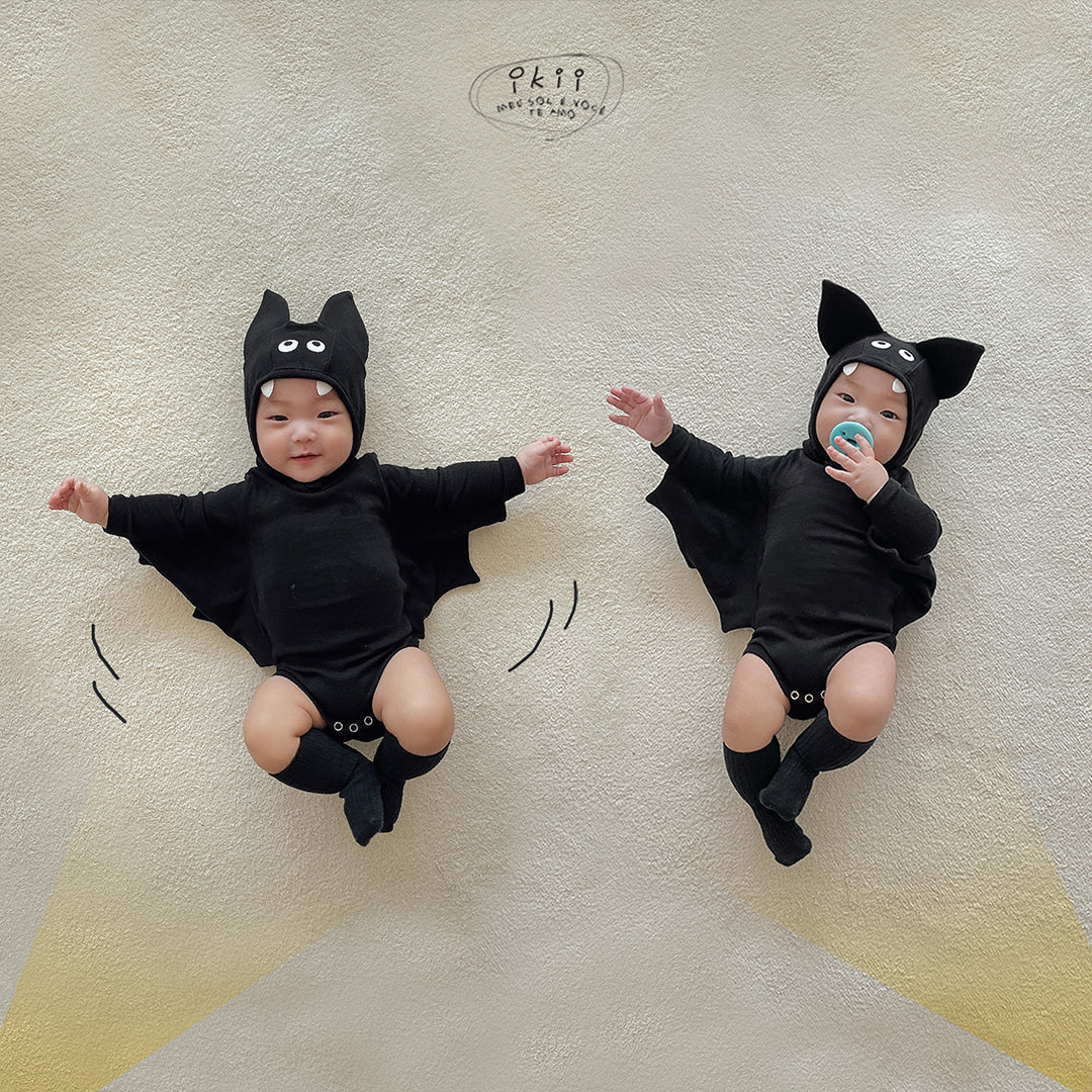 現貨) Halloween 蝙蝠俠2件套裝 (長袖連身衣+帽子)