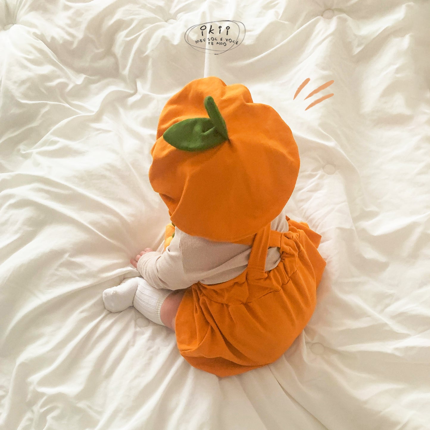 現貨) Halloween 南瓜連身衣兩件套 (連身衣+帽子)