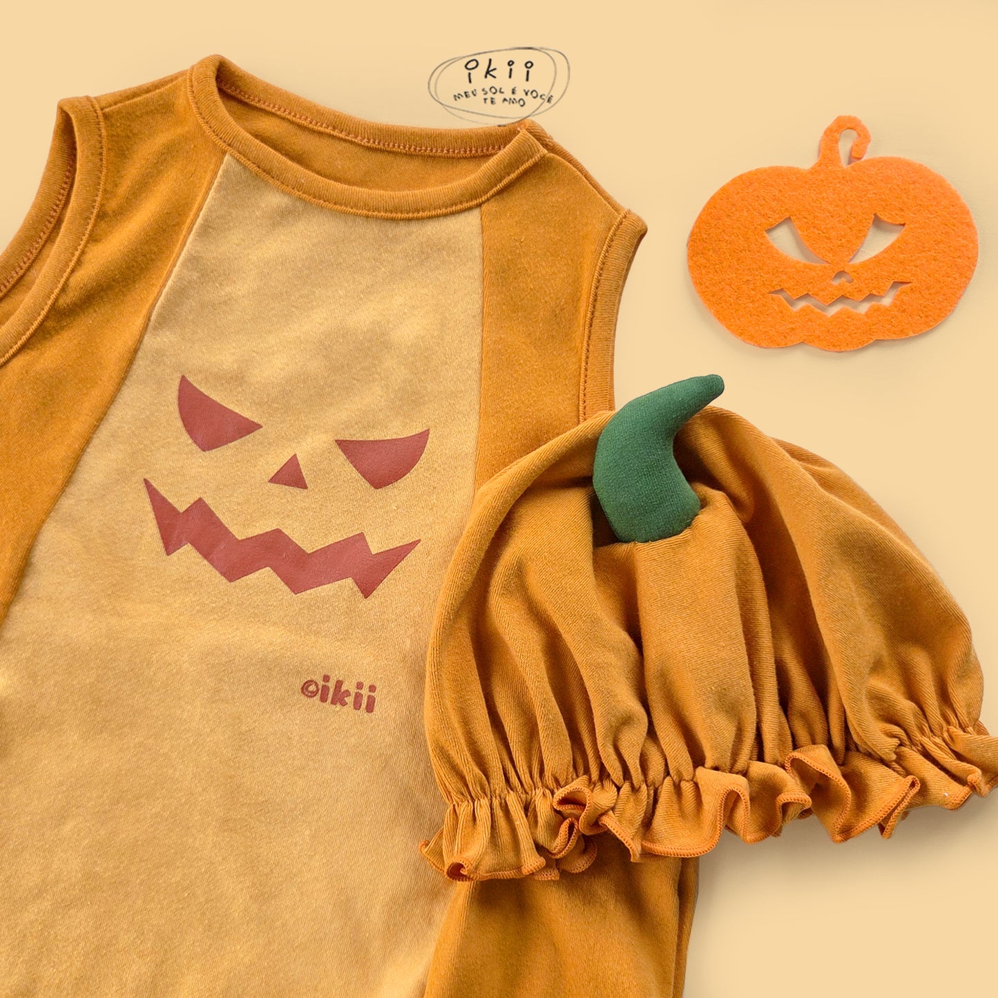 預訂中) Halloween 2025 新品 氣球南瓜兩件套裝(連身衣+帽子)