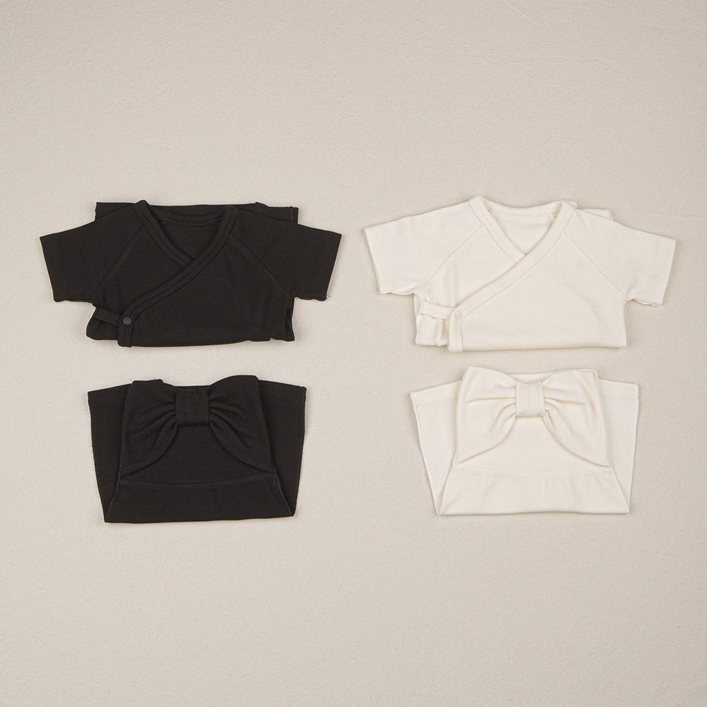 Preorder) Peekaboo Newborn Ribbon Top and Bottom Set - short (不連配件)