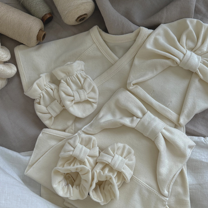 Preorder) Peekaboo Newborn Ribbon Top and Bottom Set  - short (不連配件)