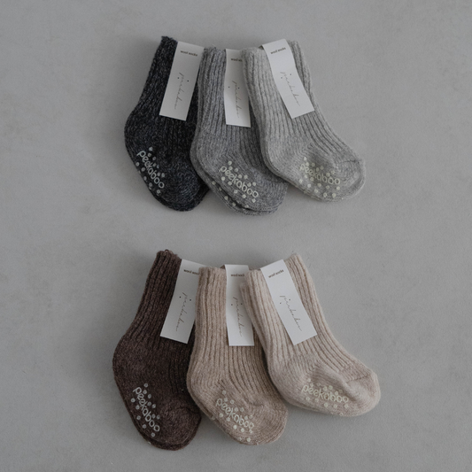 Preorder) Peekaboo Ribbed wool socks