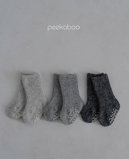 Preorder) Peekaboo Ribbed wool socks