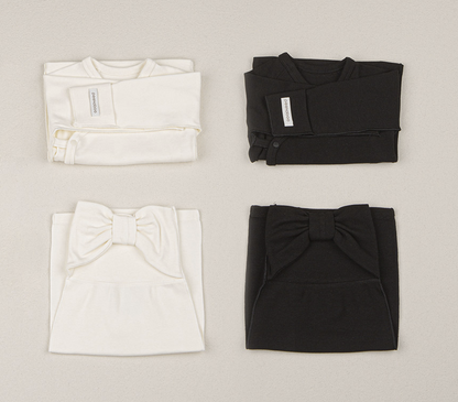 Preorder) Peekaboo Newborn Ribbon Top and Bottom Set  - long (不連配件)