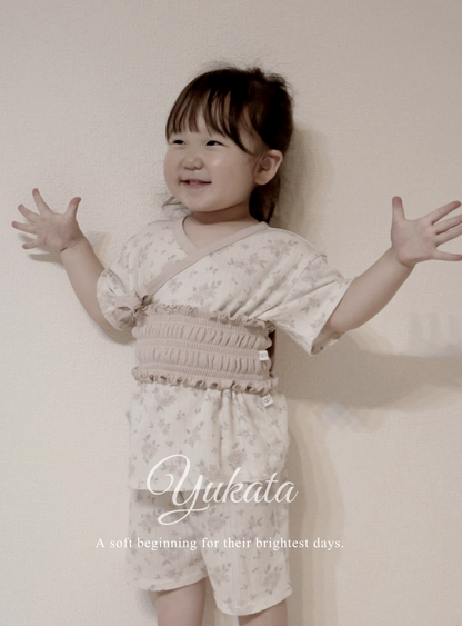 Preorder) Peekaboo / AS Yukata  Baby Top and Bottom Set
