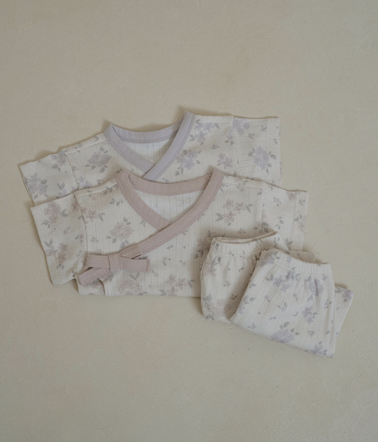 Preorder) Peekaboo / AS Yukata  Baby Top and Bottom Set