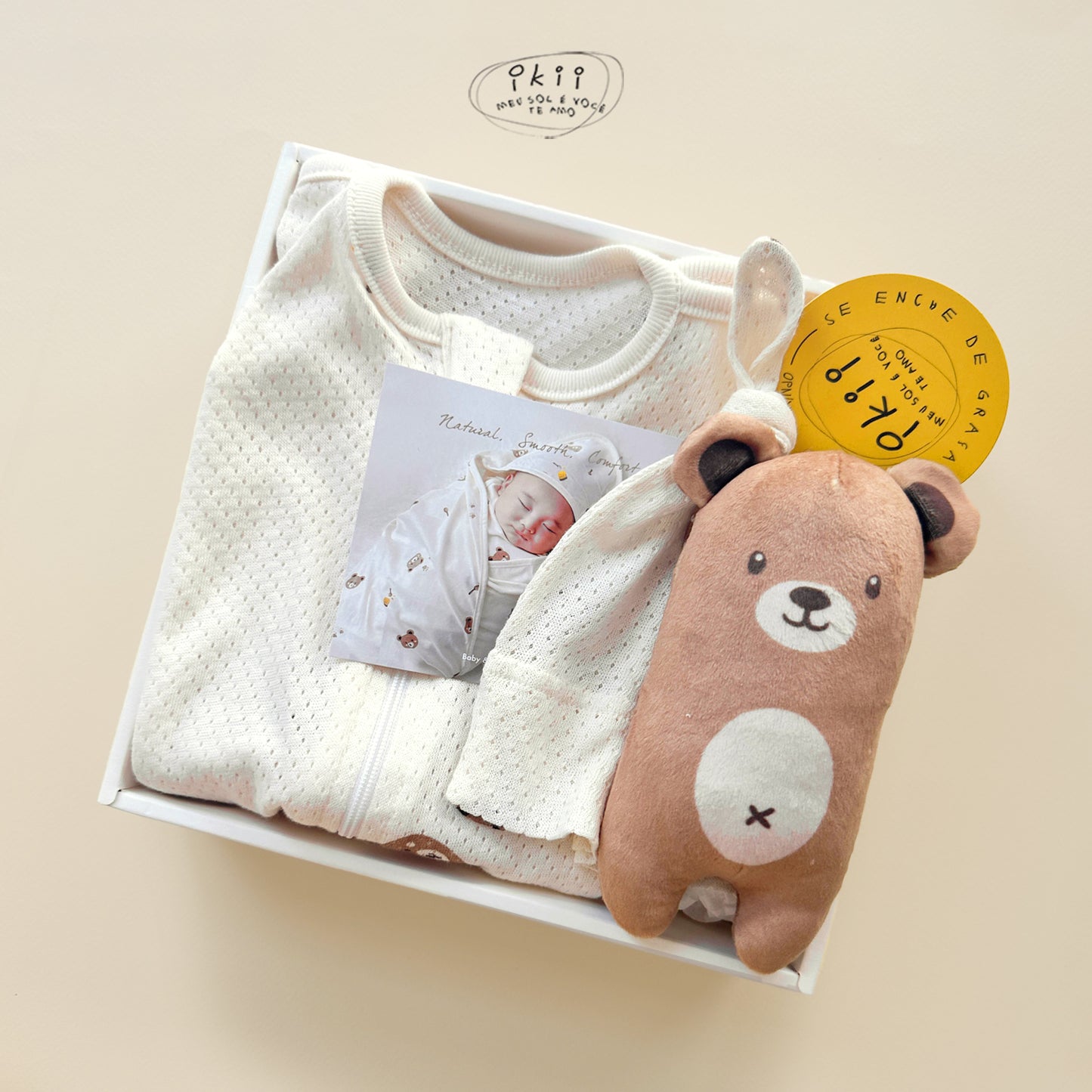 補貨中) Mash Organic Swaddle + Hat + Rattle (GIFT SET) 睡袋連帽+迷你搖鈴套裝