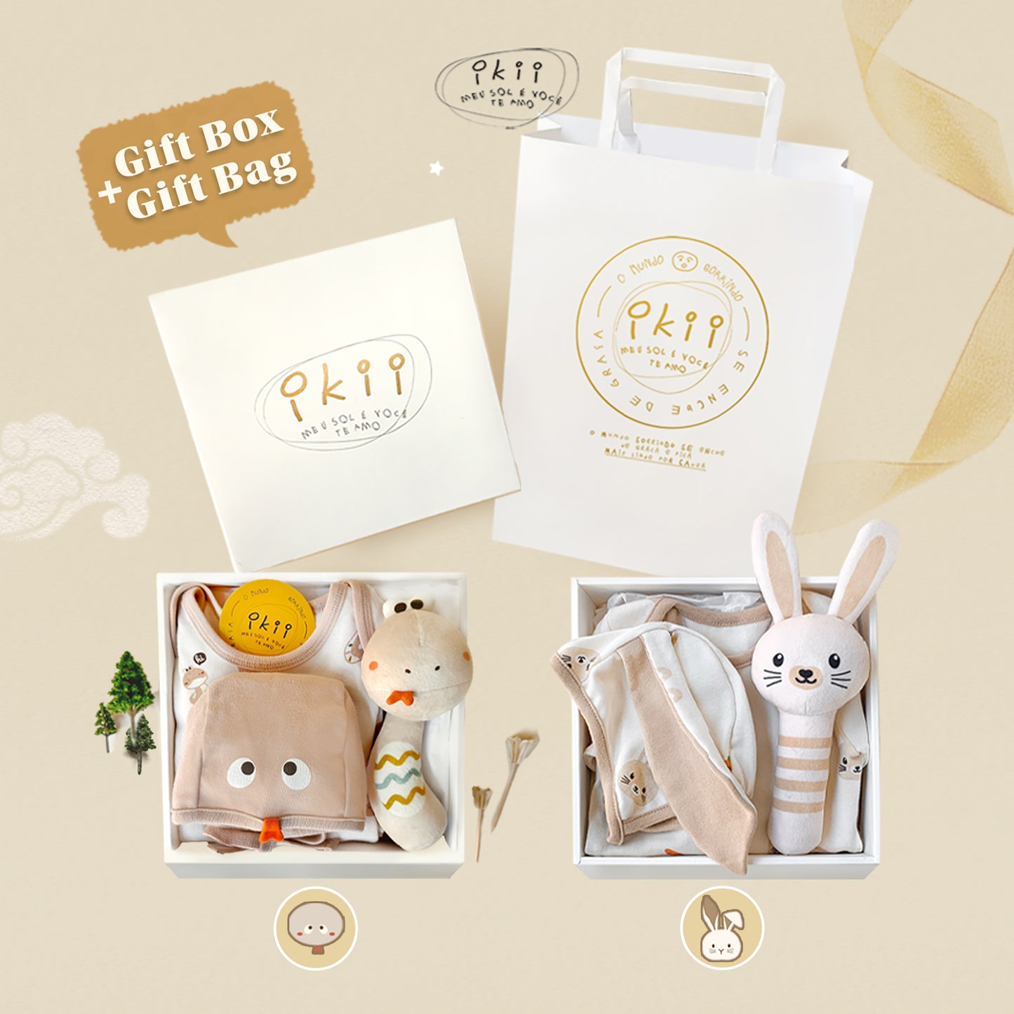 現貨) Bunny Doll Baby Suit Newborn Gift Set 兔兔安撫公仔 包屁衣連帽套裝