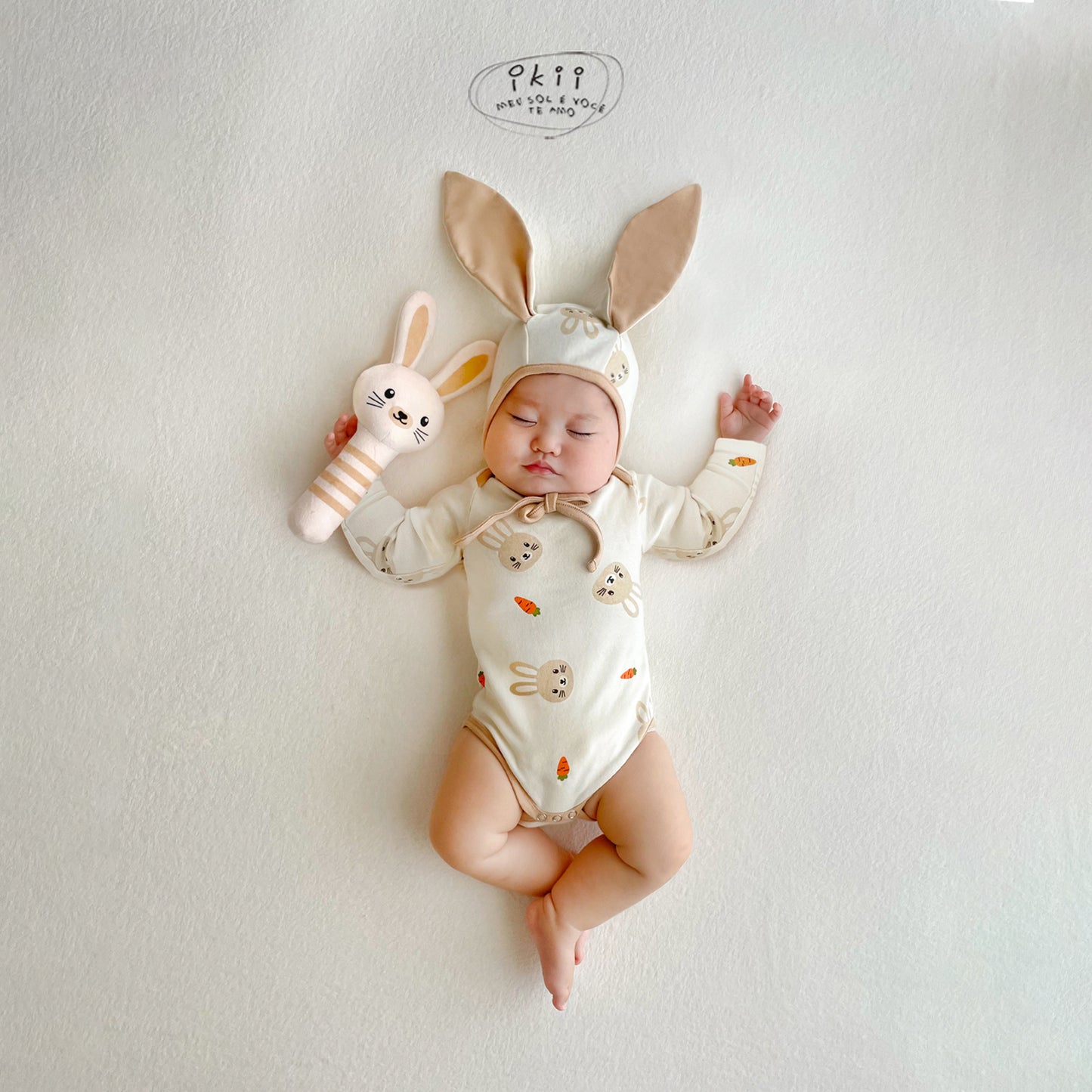 現貨) Bunny Doll Baby Suit Newborn Gift Set 兔兔安撫公仔 包屁衣連帽套裝