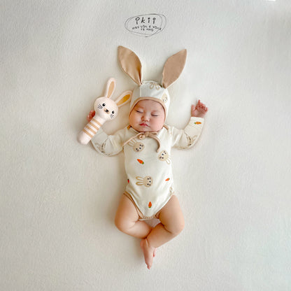 現貨) Bunny Doll Baby Suit Newborn Gift Set 兔兔安撫公仔 包屁衣連帽套裝