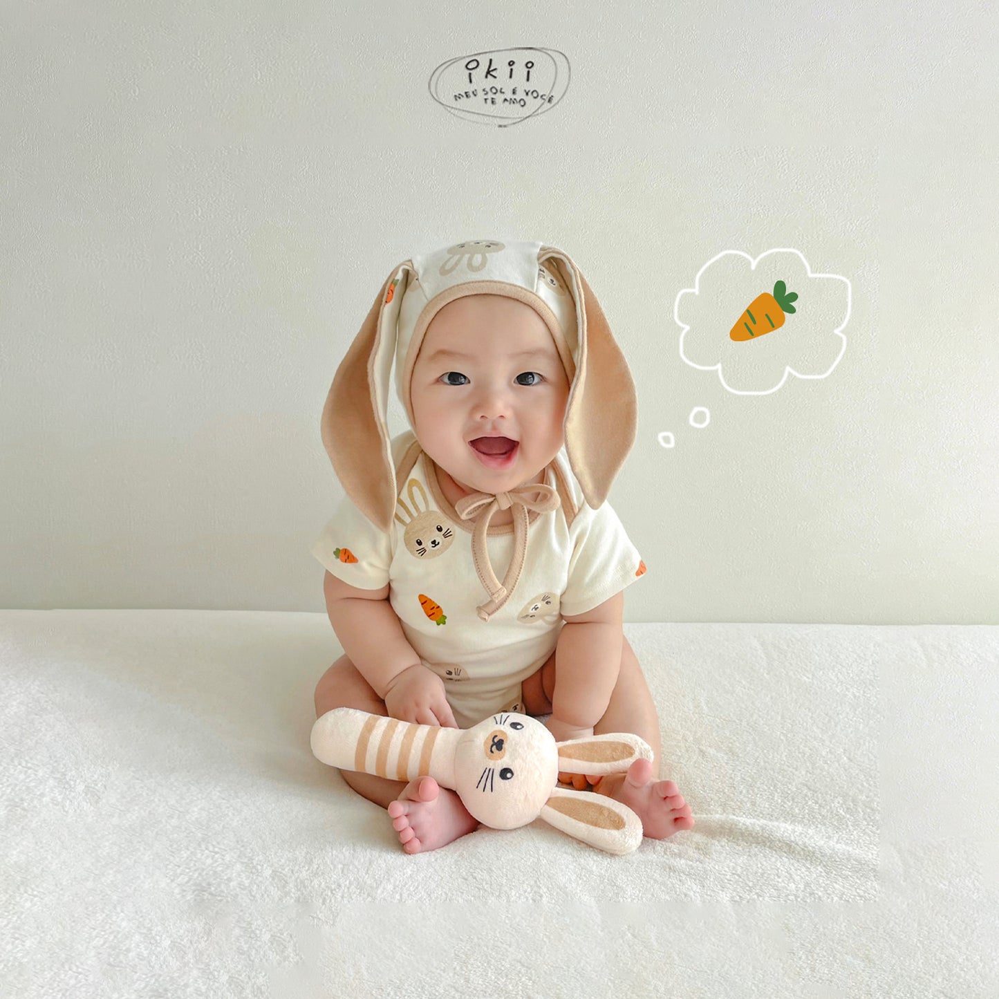 現貨) Bunny Doll Baby Suit Newborn Gift Set 兔兔安撫公仔 包屁衣連帽套裝