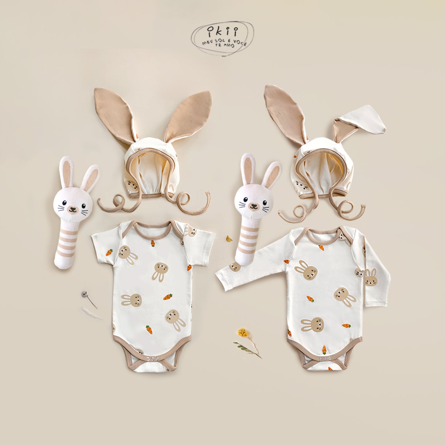 現貨) Bunny Doll Baby Suit Newborn Gift Set 兔兔安撫公仔 包屁衣連帽套裝