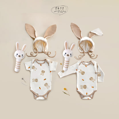 現貨) Bunny Doll Baby Suit Newborn Gift Set 兔兔安撫公仔 包屁衣連帽套裝