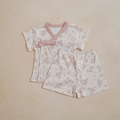 Preorder) Peekaboo / AS Yukata  Baby Top and Bottom Set
