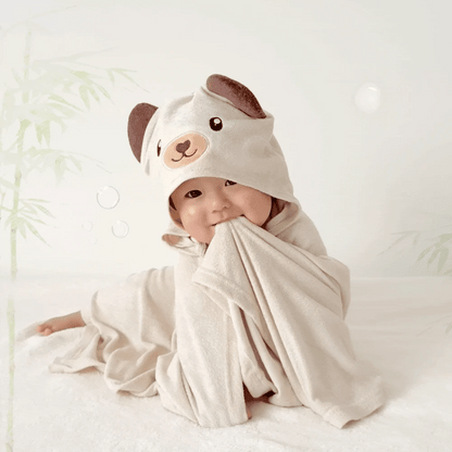 補貨中)  Bath Time 繡花竹毛巾浴袍 沙灘巾