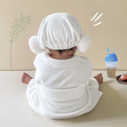 補貨中)  Bath Time K SPA 可愛浴袍連韓式羊角帽仔