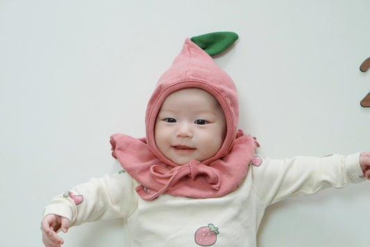 現貨) Strawberry Milk 可愛草莓牛奶包屁衣連帽套裝