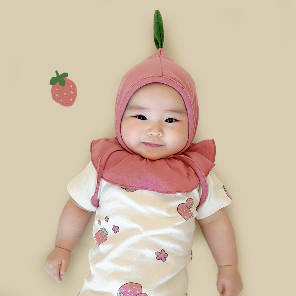 現貨) Strawberry Milk 可愛草莓牛奶包屁衣連帽套裝