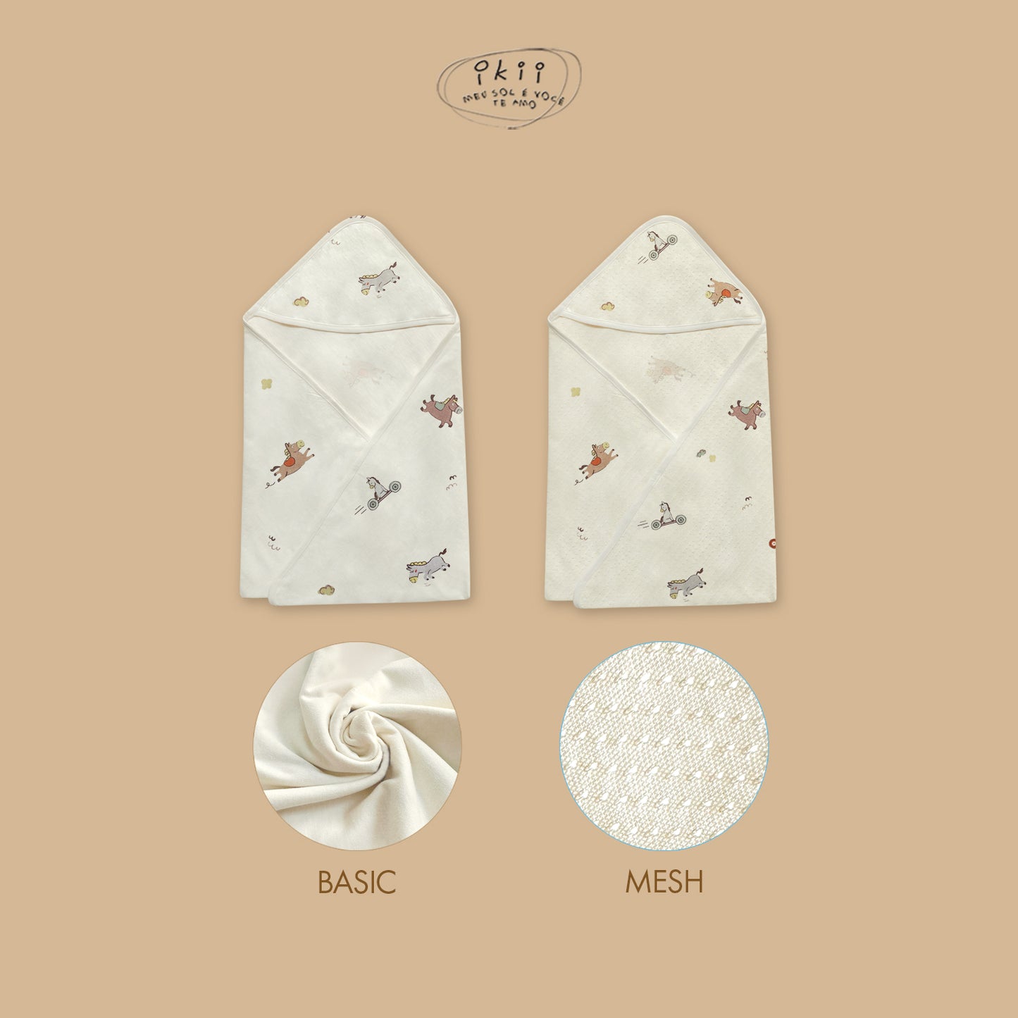 Horse Baby 滑板馬仔初生Orangic Swaddle Blanket 包被