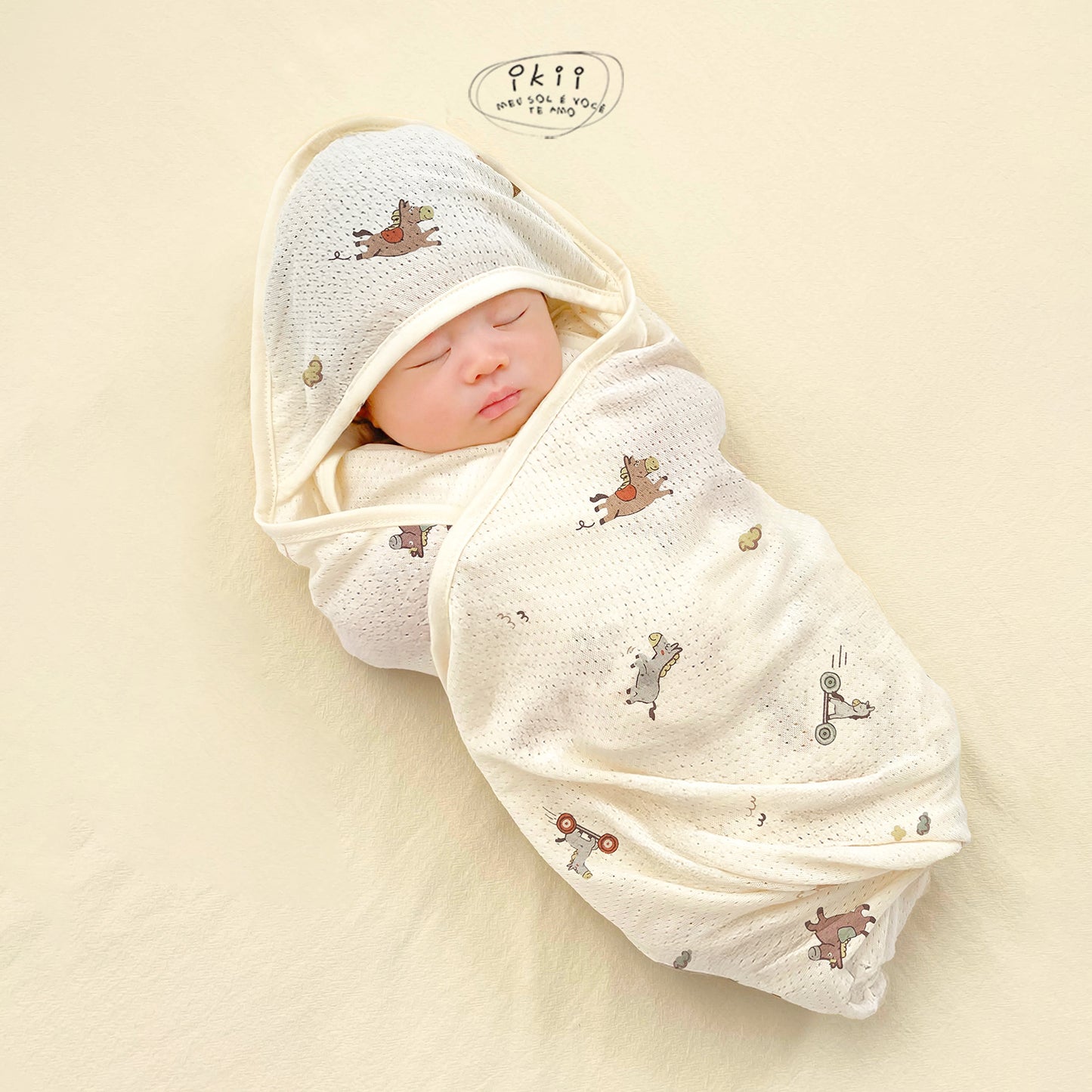 Horse Baby 滑板馬仔初生Orangic Swaddle Blanket 包被