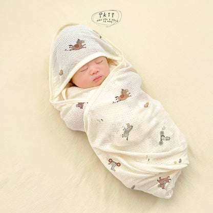 Horse Baby 滑板馬仔初生Orangic Swaddle Blanket 包被