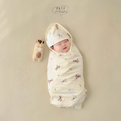 Horse Baby 蘿蔔馬仔初生Orangic Swaddle Blanket 包被