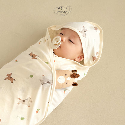Horse Baby 蘿蔔馬仔初生Orangic Swaddle Blanket 包被