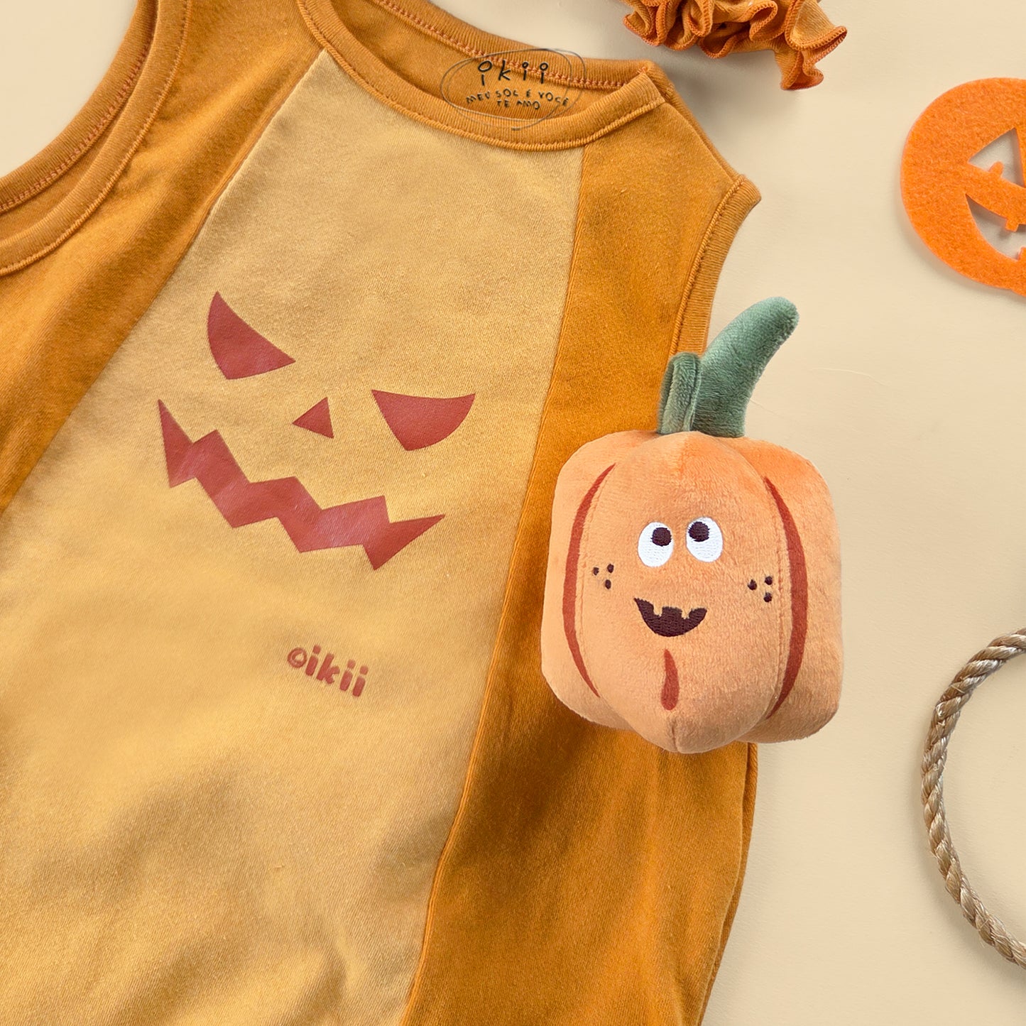 預訂中) Halloween 2025 新品 氣球南瓜兩件套裝（連身衣+帽子）