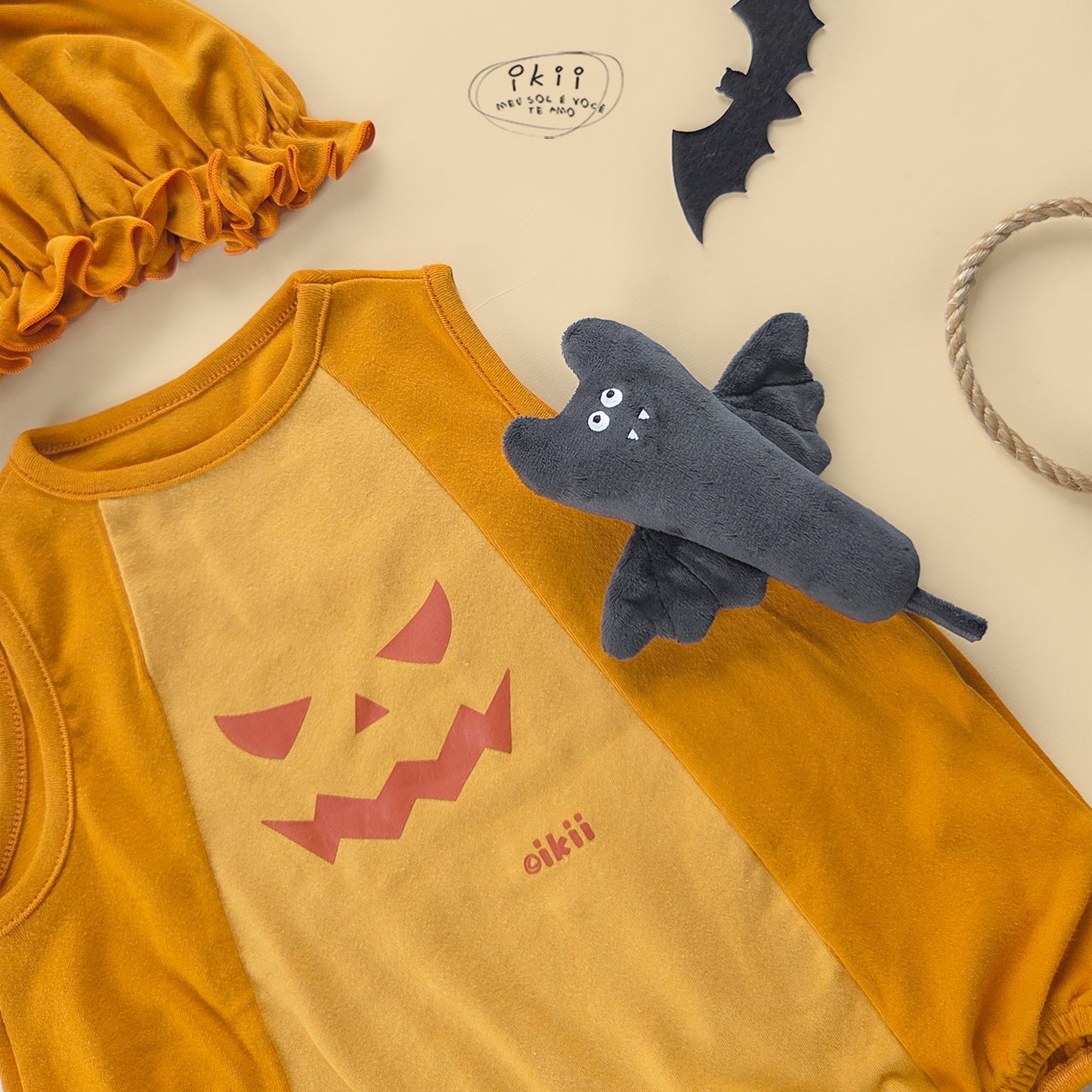 預訂中) Halloween 2025 新品 氣球南瓜兩件套裝（連身衣+帽子）