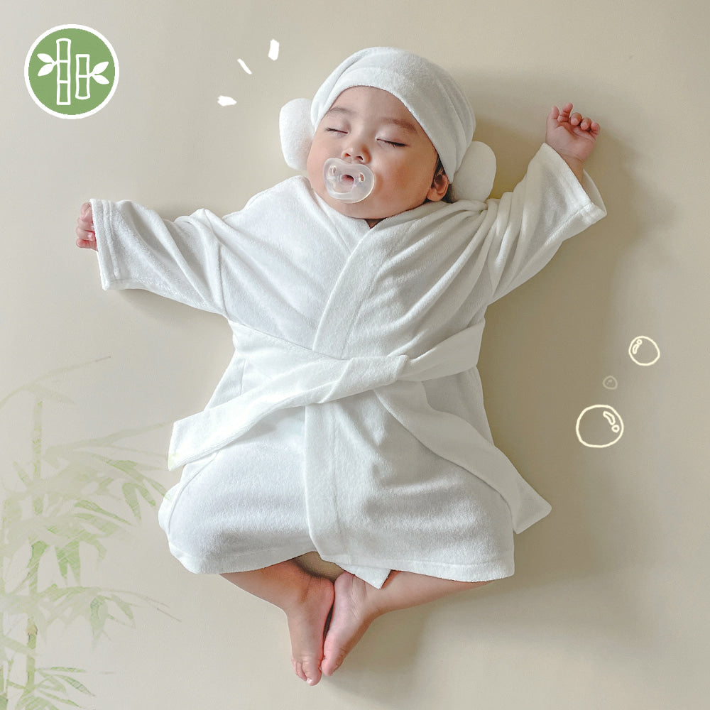 補貨中)  Bath Time K SPA 可愛浴袍連韓式羊角帽仔