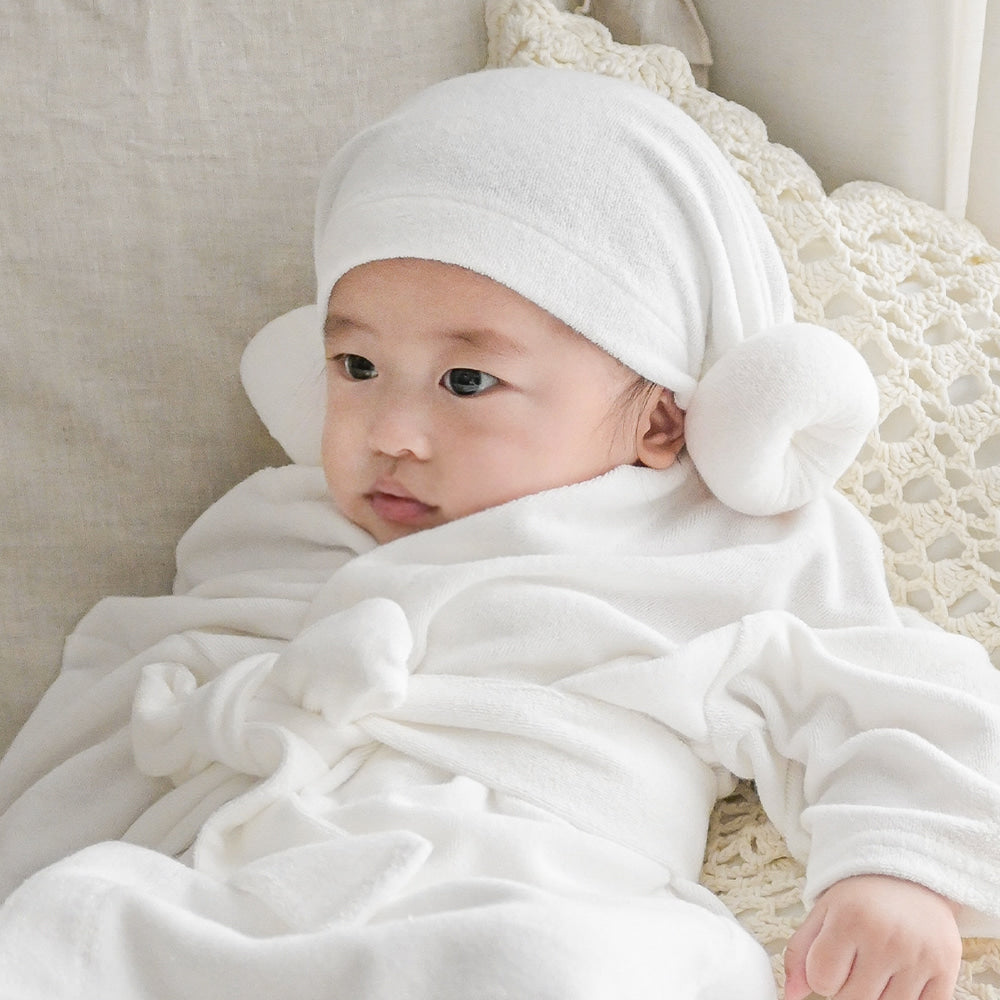 補貨中)  Bath Time K SPA 可愛浴袍連韓式羊角帽仔