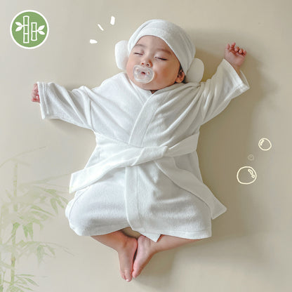 補貨中)  Bath Time K SPA 可愛浴袍連韓式羊角帽仔