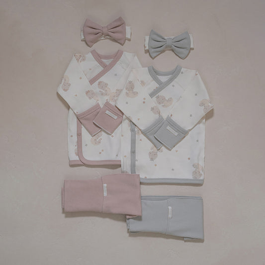 Preorder) Peekaboo Newborn Nernar Top and Bottom with Hairband Set