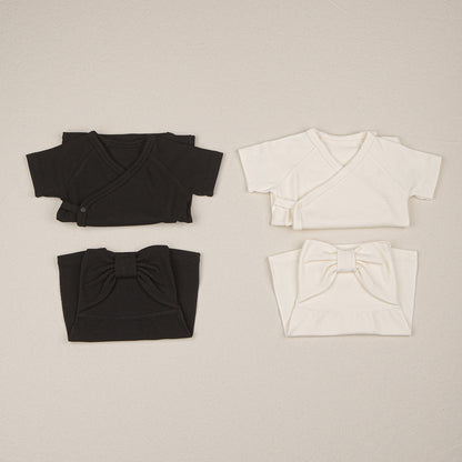 Preorder) Peekaboo Newborn Ribbon Top and Bottom Set  - short (不連配件)