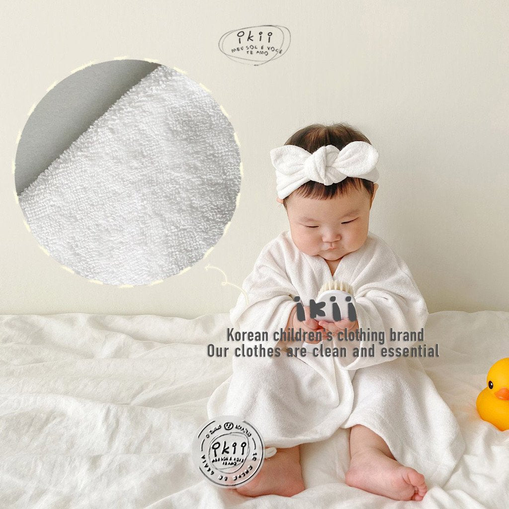 現貨)  Bath Time 竹毛巾浴袍+髮帶套裝