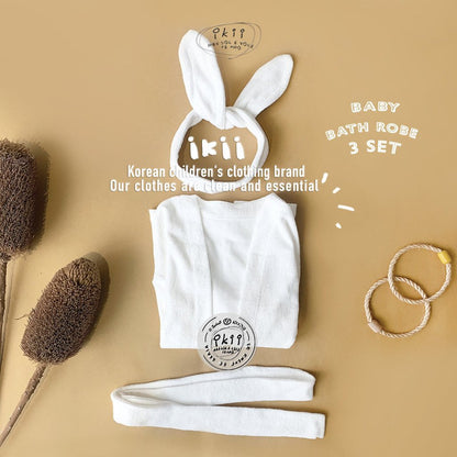 現貨)  Bath Time 竹毛巾浴袍+髮帶套裝