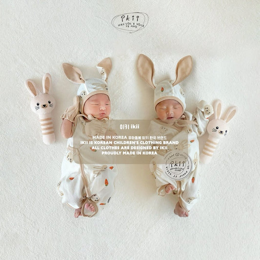 現貨) Bunny Doll Baby Romper Newborn Gift Set 兔兔安撫公仔 初生蝴蝶衣連帽套裝