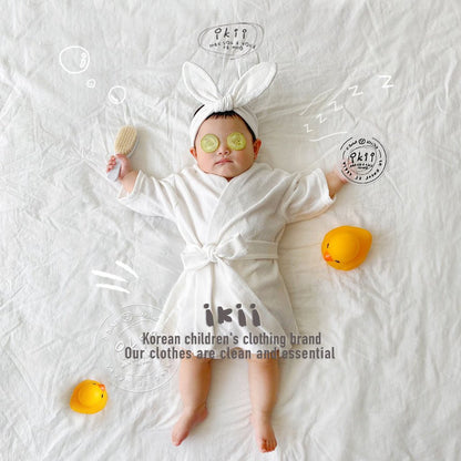 現貨)  Bath Time 竹毛巾浴袍+髮帶套裝