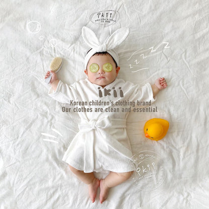 現貨)  Bath Time 竹毛巾浴袍+髮帶套裝